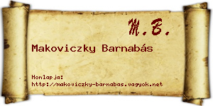 Makoviczky Barnabás névjegykártya